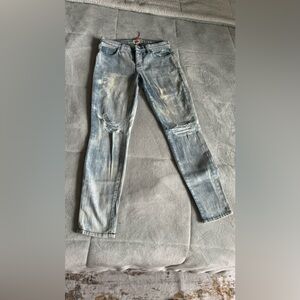 Current/Elliot light denim destroyed skinny jeans size 26